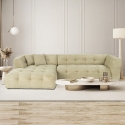 Sofá modular esquinero izquierdo de 4 plazas en terciopelo de pana Cady Velvet Promoción