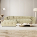 Sofá modular esquinero izquierdo de 4 plazas en terciopelo de pana Cady Velvet Promoción
