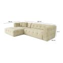 Sofá modular esquinero izquierdo de 4 plazas en terciopelo de pana Cady Velvet Precio