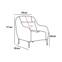 Sillón de salón moderno de tela con cojín Venus 
