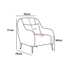 Sillón de salón moderno de tela con cojín Venus 