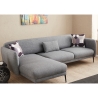 Sofá cama rinconero de 3 plazas con chaise longue en tela Venus 3L Descueto