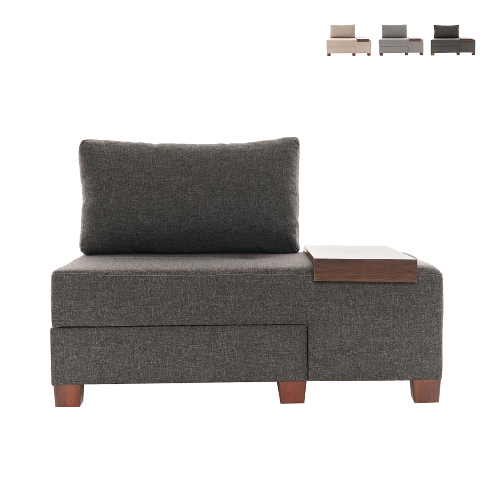Sillón cama chaise longue derecha plegable en lino Betty Right Promoción