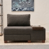 Sillón cama chaise longue derecha plegable en lino Betty Right Rebajas