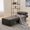 Sillón cama chaise longue derecha plegable en lino Betty Right Descueto