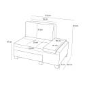 Sillón cama chaise longue derecha plegable en lino Betty Right 