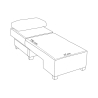 Sillón cama chaise longue derecha plegable en lino Betty Right 