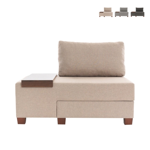 Sillón cama chaise longue izquierda plegable de lino Betty Left Promoción