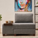 Sillón cama chaise longue izquierda plegable de lino Betty Left Modelo