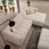 Sofá rinconero de 4 plazas con chaiselongue a la derecha en bouclè Cady Right Rebajas