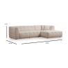 Sofá rinconero de 4 plazas con chaiselongue a la derecha en bouclè Cady Right 