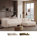 Sofá rinconero de 4 plazas con chaiselongue a la derecha en bouclè Cady Right Promoción