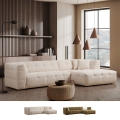 Sofá rinconero de 4 plazas con chaiselongue a la derecha en bouclè Cady Right Promoción