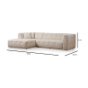 Sofá modular de 4 plazas con chaise longue izquierda en bouclè Cady Left 