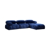 Sofá modular componible 4 plazas azul con reposapiés de terciopelo Bubble 3SPV Venta