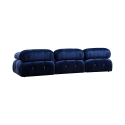 Sofá modular componible 4 plazas azul con reposapiés de terciopelo Bubble 3SPV Oferta