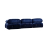 Sofá modular componible 4 plazas azul con reposapiés de terciopelo Bubble 3SPV Oferta