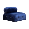 Sofá modular componible 4 plazas azul con reposapiés de terciopelo Bubble 3SPV Rebajas