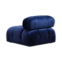 Sofá modular componible 4 plazas azul con reposapiés de terciopelo Bubble 3SPV Descueto