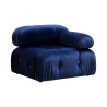 Sofá modular componible 4 plazas azul con reposapiés de terciopelo Bubble 3SPV Catálogo