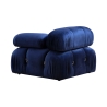 Sofá modular componible 4 plazas azul con reposapiés de terciopelo Bubble 3SPV Stock
