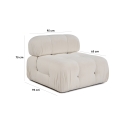 Módulo central para sofá modular en bouclé blanco Bubble 1B Modelo