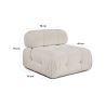 Módulo central para sofá modular en bouclé blanco Bubble 1B Modelo