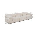 Sofá modular componible crema 4 plazas en tela Bubble 3S Modelo