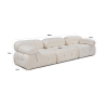 Sofá modular componible crema 4 plazas en tela Bubble 3S Modelo
