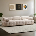 Sofá modular componible crema 4 plazas en tela Bubble 3S Elección