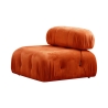Sofá modular componible 4 plazas en terciopelo naranja Bubble 3SV Stock