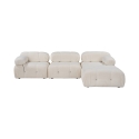 Sofá modular y desmontable de 4 plazas con reposapiés en bouclé blanco Bubble 3SPB Venta