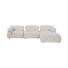 Sofá modular y desmontable de 4 plazas con reposapiés en bouclé blanco Bubble 3SPB Venta