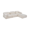 Sofá modular y desmontable de 4 plazas con reposapiés en bouclé blanco Bubble 3SPB Oferta