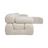 Sofá modular y desmontable de 4 plazas con reposapiés en bouclé blanco Bubble 3SPB Descueto