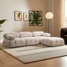 Sofá modular de 4 plazas con reposapiés en tela Bubble 3SP Rebajas