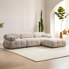 Sofá modular de 4 plazas con reposapiés en tela Bubble 3SP Descueto