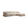 Sofá modular de 4 plazas con reposapiés en tela Bubble 3SP Venta