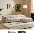 Sofá modular de 4 plazas con reposapiés en tela Bubble 3SP Promoción
