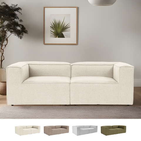 Sofá modular moderno de 2 plazas en lino Fora 2 Promoción