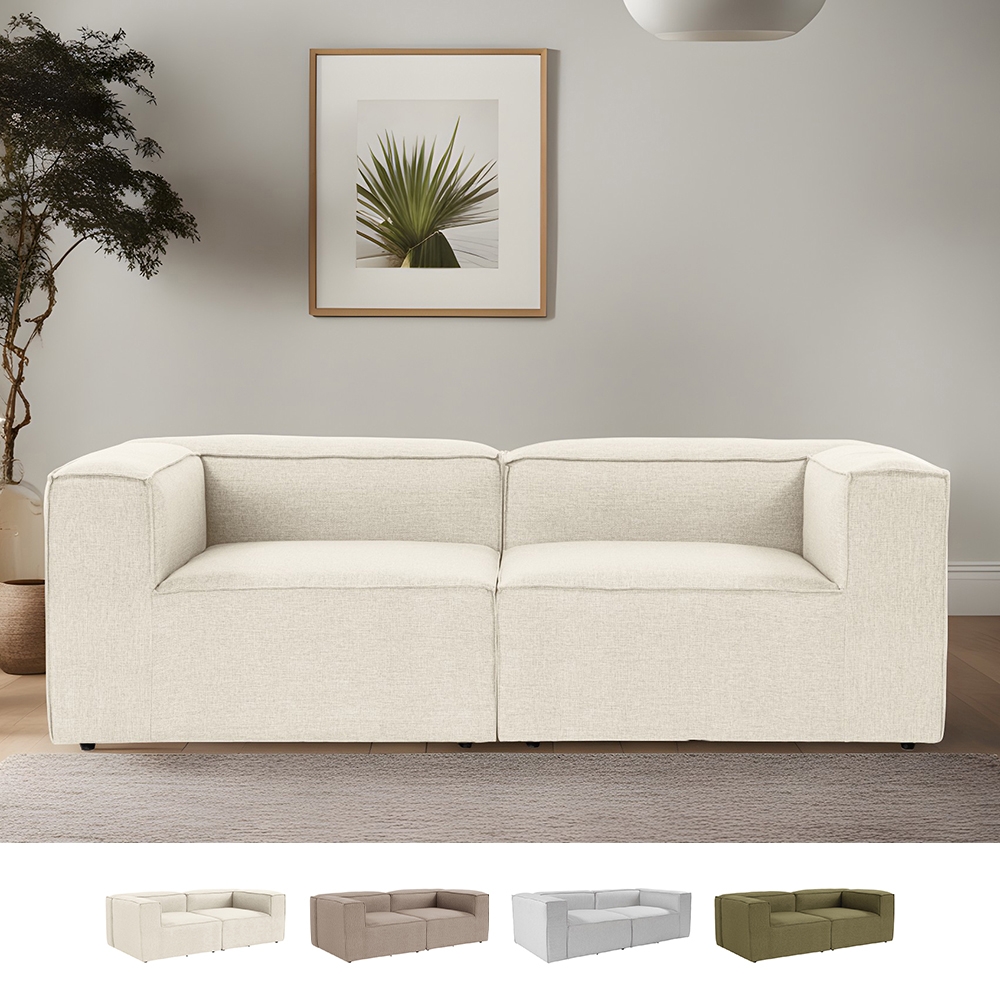 Sofá modular moderno de 2 plazas en lino Fora 2 Promoción Sofá modular moderno de 2 plazas en lino Fora 2 Promoción