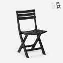 Silla plegable de jardín compacta de polipropileno blanco y negro Closy Promoción