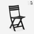 Silla plegable de jardín compacta de polipropileno blanco y negro Closy Promoción