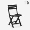 Silla plegable de jardín compacta de polipropileno blanco y negro Closy Promoción