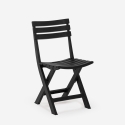 Silla plegable de jardín compacta de polipropileno blanco y negro Closy Oferta