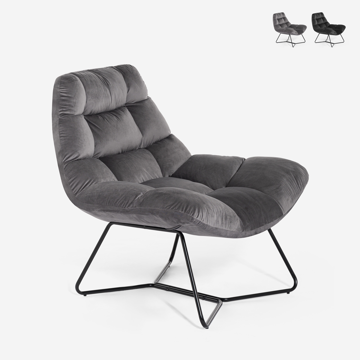 Sillón de salón moderno de terciopelo de diseño Karu Promoción