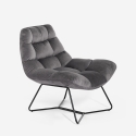 Sillón de salón moderno de terciopelo de diseño Karu Oferta