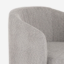 Butaca moderna giratoria de tela bouclé para salón Orav Oferta
