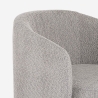 Butaca moderna giratoria de tela bouclé para salón Orav Oferta