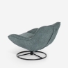 Sillón moderno giratorio para salón y despacho de tela bouclé Konn Descueto